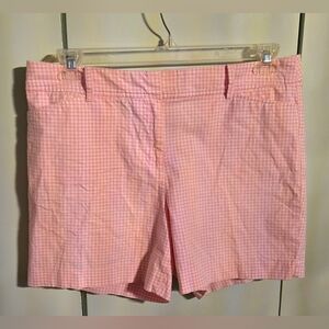 Talbots Perfect Short pink white gingham 4¾ inseam sz 10